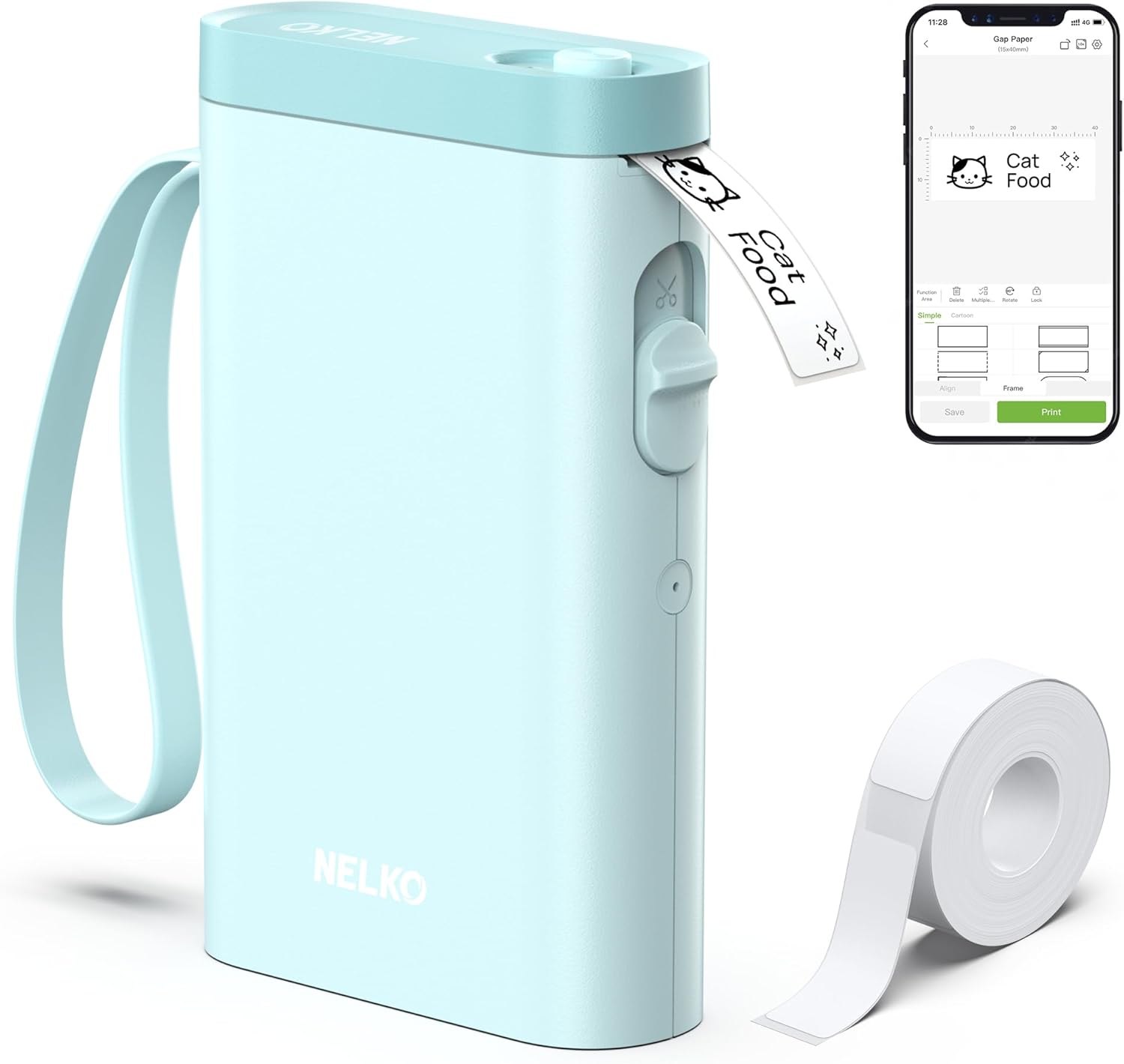 Nelko Label Maker Machine with Tape, P21 Bluetooth Label Printer, Wireless Mini Label Makers with Multiple Templates for School Office Home, White