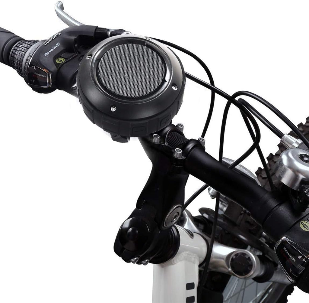 Kunodi Outdoor Waterproof Bluetooth Speaker, Wireless Portable Shower Travel Bike Speaker with Subwoofer, Enhanced Bass, Built in Mic for Bicycle Riding, Sports, Pool, Beach, Hiking (Black & Bracket)