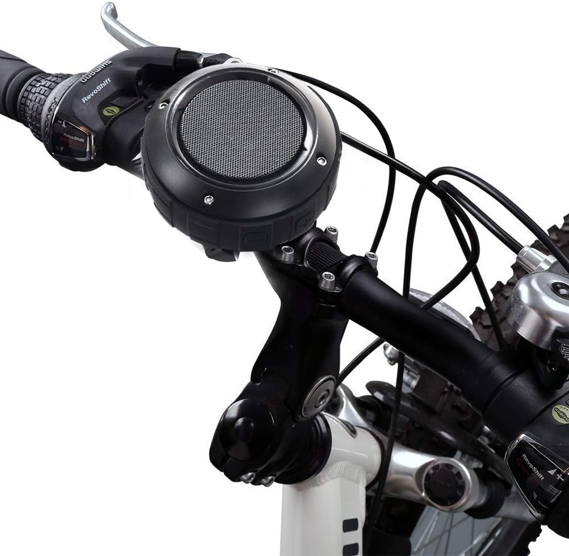 Kunodi Outdoor Waterproof Bluetooth Speaker, Wireless Portable Shower Travel Bike Speaker with Subwoofer, Enhanced Bass, Built in Mic for Bicycle Riding, Sports, Pool, Beach, Hiking (Black & Bracket)