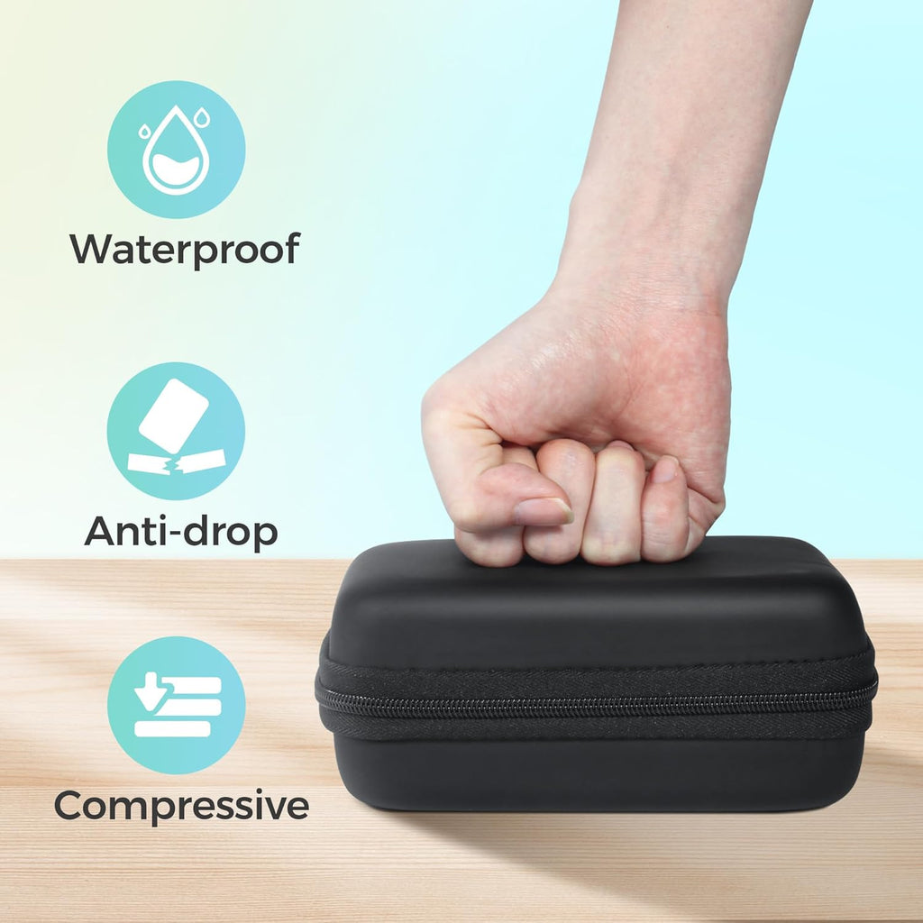 Nelko Genuine Case Compatible P21 Label Maker, Compatible with Most Mini Label Printers, Holder for Labeler Makers Printer & Labeling Tapes, Box with Mesh Pocket for Batteries Accessories (Case Only)