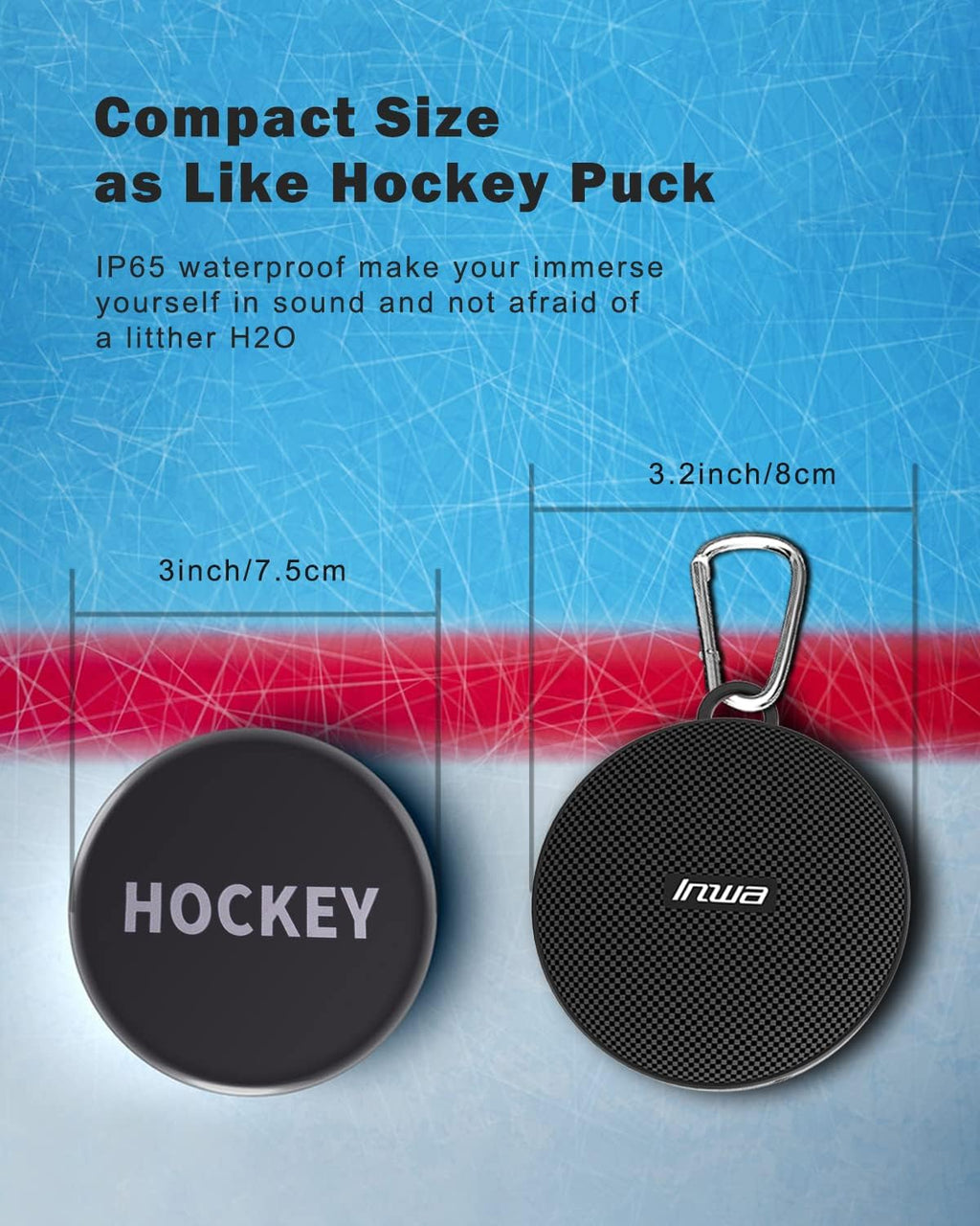 Inwa Bluetooth Bicycle Speakers with TF Card Mode, Waterproof Wireless Portable Traveling Bike Speaker, Built in Mic for Bicycle Riding, Showering, Hiking, Pool, Beach, Golfing(Black)