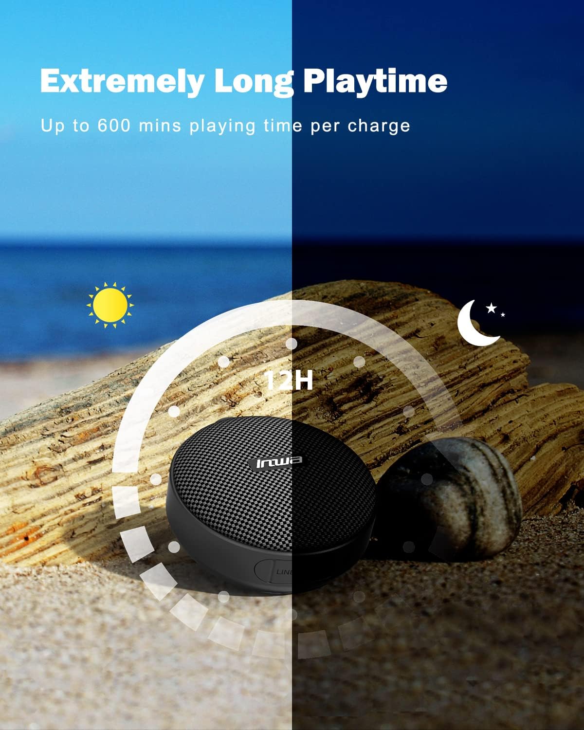 Inwa Bluetooth Bicycle Speakers with TF Card Mode, Waterproof Wireless Portable Traveling Bike Speaker, Built in Mic for Bicycle Riding, Showering, Hiking, Pool, Beach, Golfing(Black)