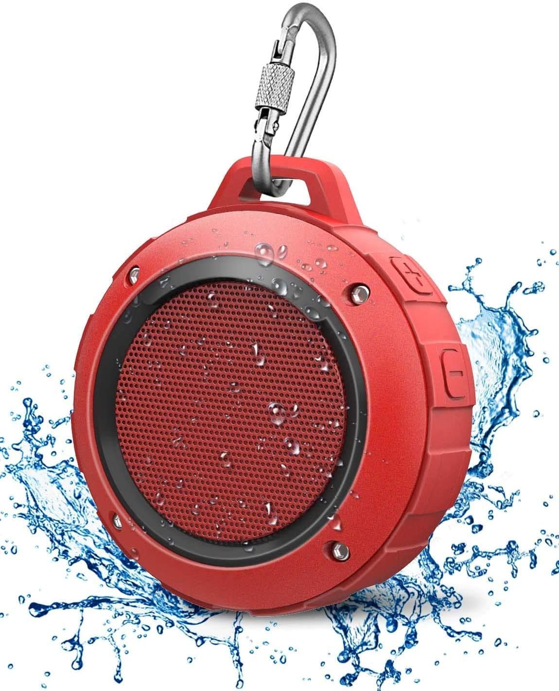 Kunodi Outdoor Waterproof Bluetooth Speaker, Wireless Portable Shower Travel Bike Speaker with Subwoofer, Enhanced Bass, Built in Mic for Bicycle Riding, Sports, Pool, Beach, Hiking (Black & Bracket)