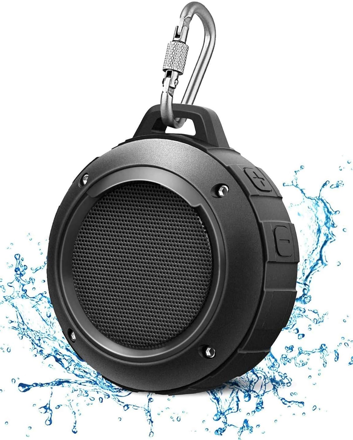 Kunodi Outdoor Waterproof Bluetooth Speaker, Wireless Portable Shower Travel Bike Speaker with Subwoofer, Enhanced Bass, Built in Mic for Bicycle Riding, Sports, Pool, Beach, Hiking (Black & Bracket)