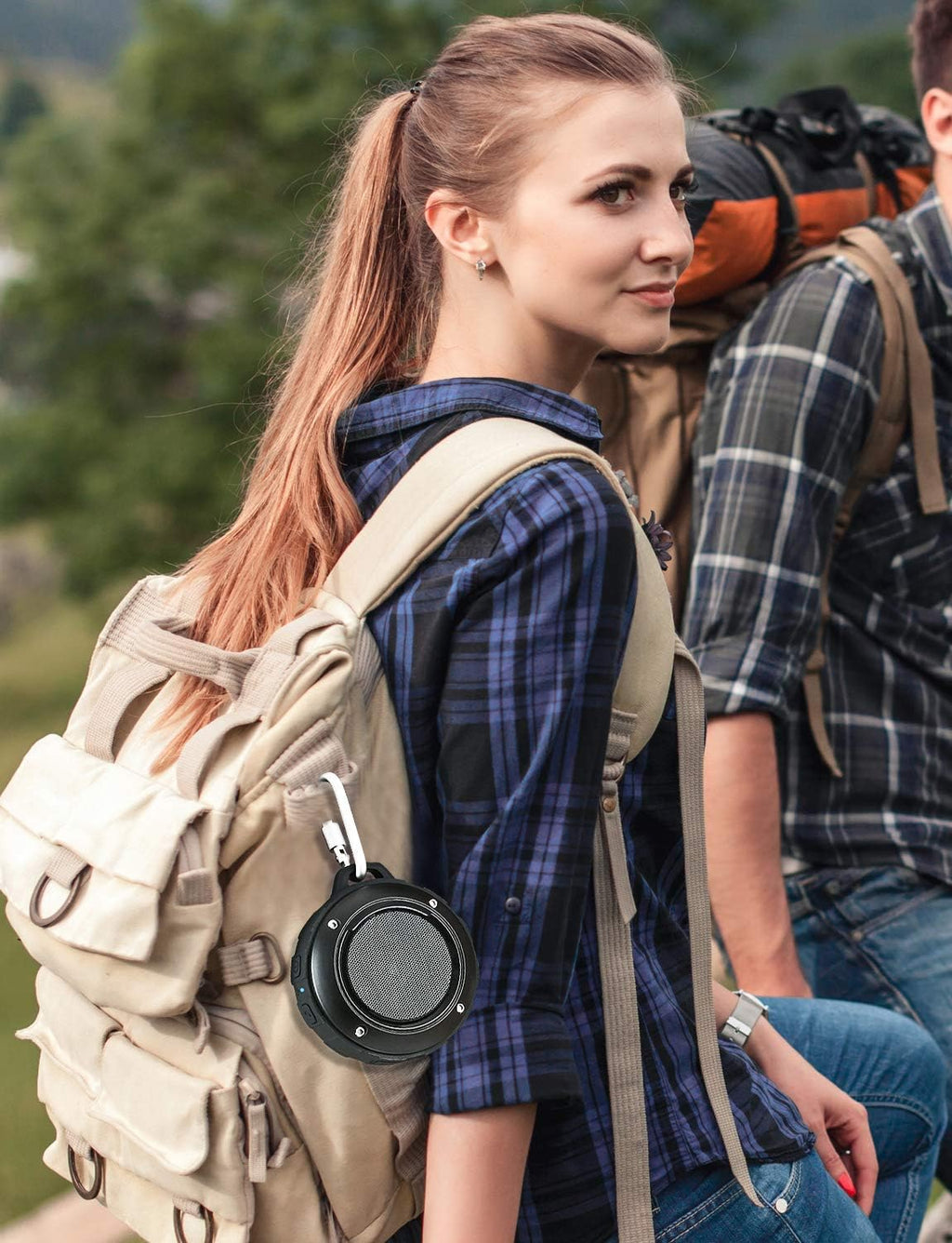 Kunodi Outdoor Waterproof Bluetooth Speaker, Wireless Portable Shower Travel Bike Speaker with Subwoofer, Enhanced Bass, Built in Mic for Bicycle Riding, Sports, Pool, Beach, Hiking (Black & Bracket)