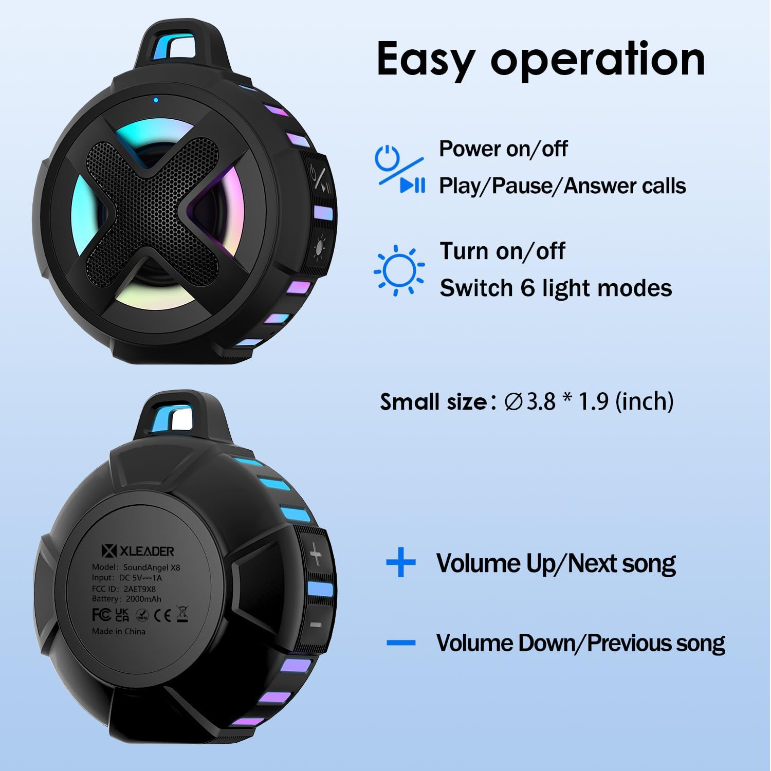 Upgraded, Pro Bike Speaker, with Pro Handlebar Mount, Bluetooth V5.4, IPX7 Waterproof, Silicone Case, Broadcast Navigation,10W Bassup, 15-24H Playtime, Hook, Bicycle, Motorcycle, Bike Accessories