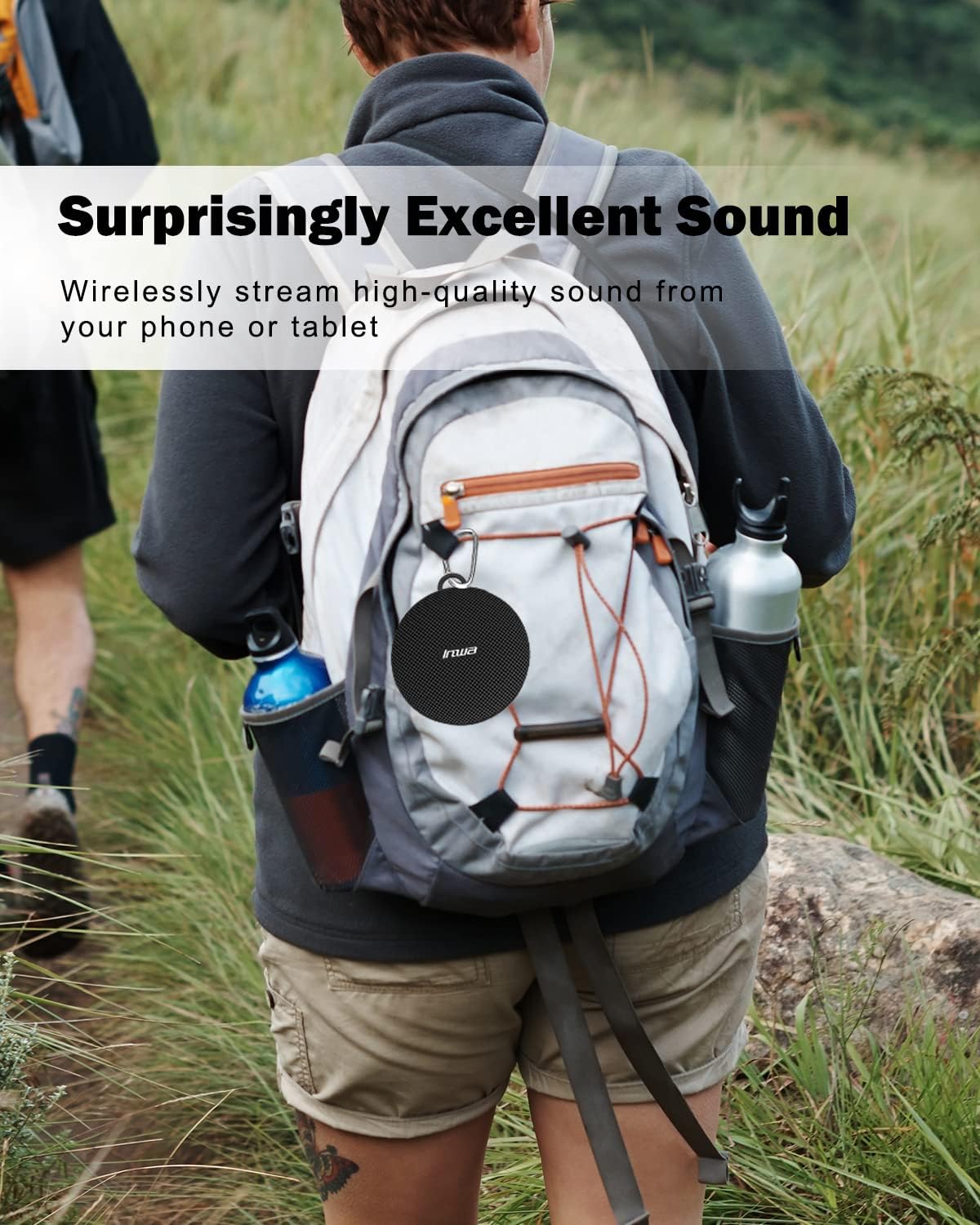 Inwa Bluetooth Bicycle Speakers with TF Card Mode, Waterproof Wireless Portable Traveling Bike Speaker, Built in Mic for Bicycle Riding, Showering, Hiking, Pool, Beach, Golfing(Black)