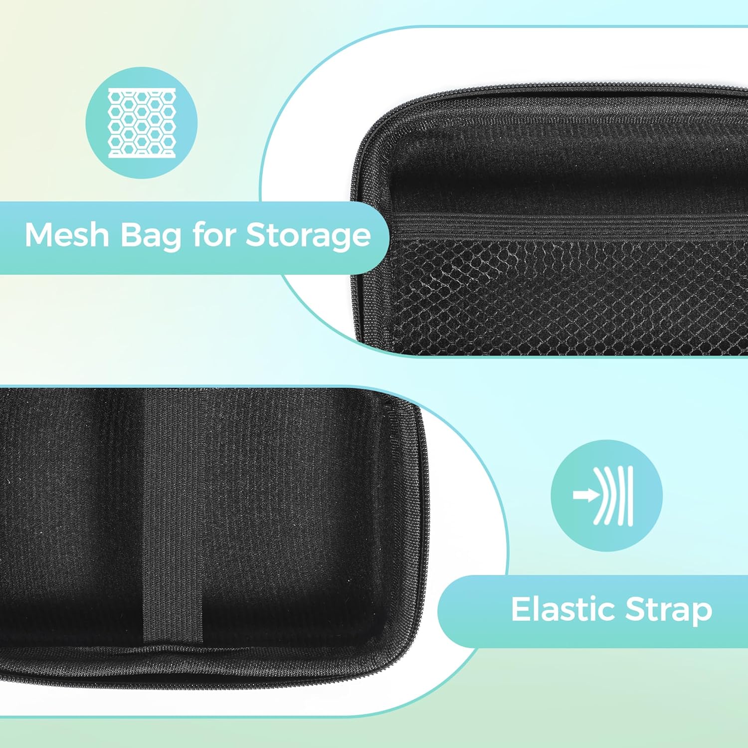 Nelko Genuine Case Compatible P21 Label Maker, Compatible with Most Mini Label Printers, Holder for Labeler Makers Printer & Labeling Tapes, Box with Mesh Pocket for Batteries Accessories (Case Only)