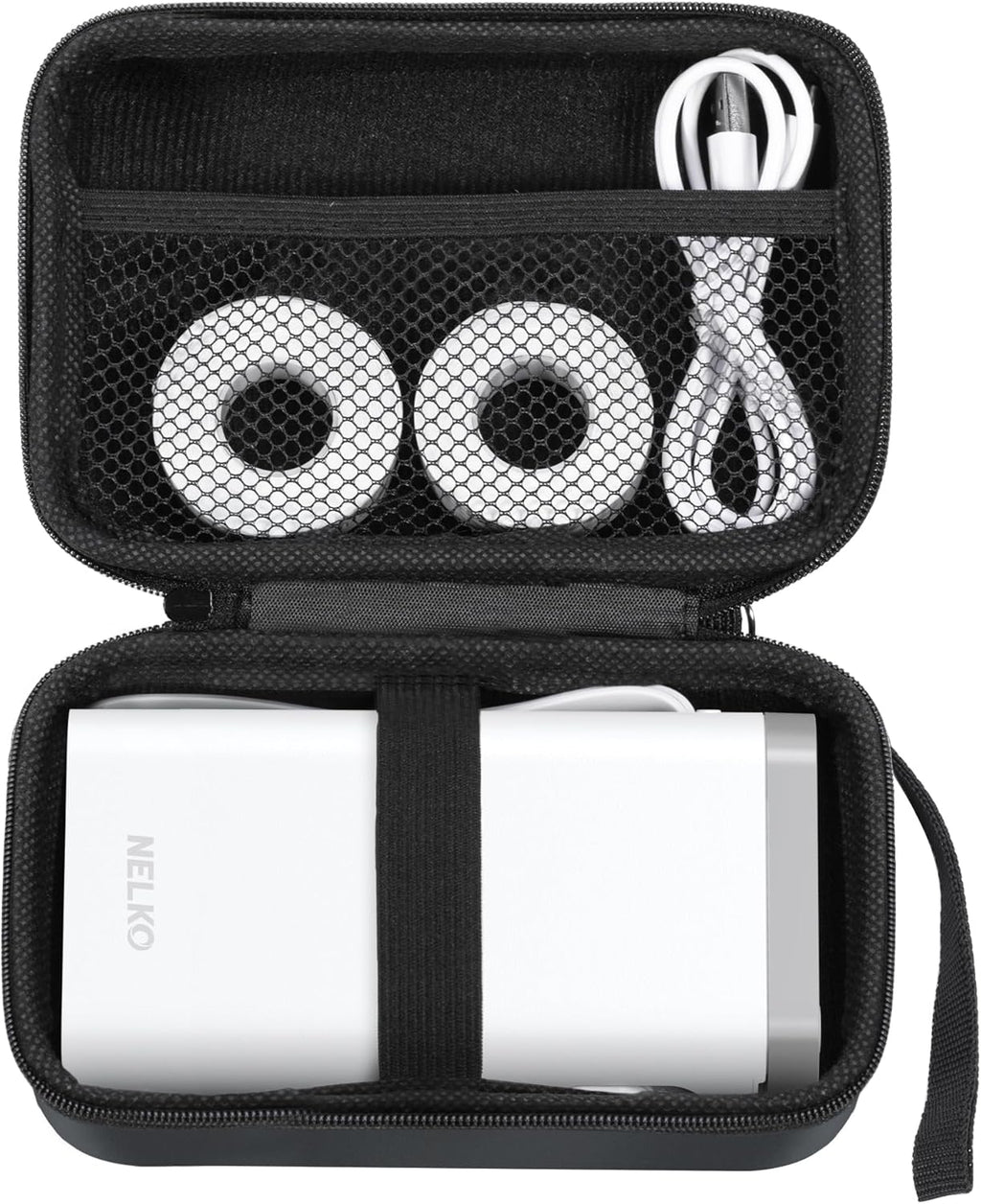 Nelko Genuine Case Compatible P21 Label Maker, Compatible with Most Mini Label Printers, Holder for Labeler Makers Printer & Labeling Tapes, Box with Mesh Pocket for Batteries Accessories (Case Only)
