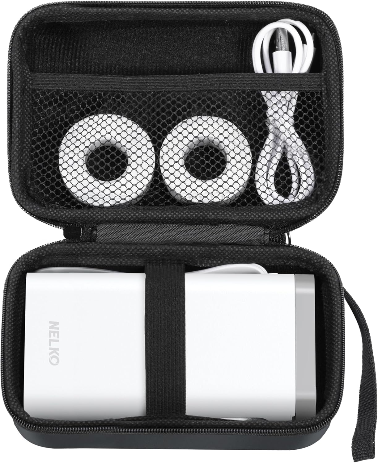 Nelko Genuine Case Compatible P21 Label Maker, Compatible with Most Mini Label Printers, Holder for Labeler Makers Printer & Labeling Tapes, Box with Mesh Pocket for Batteries Accessories (Case Only)